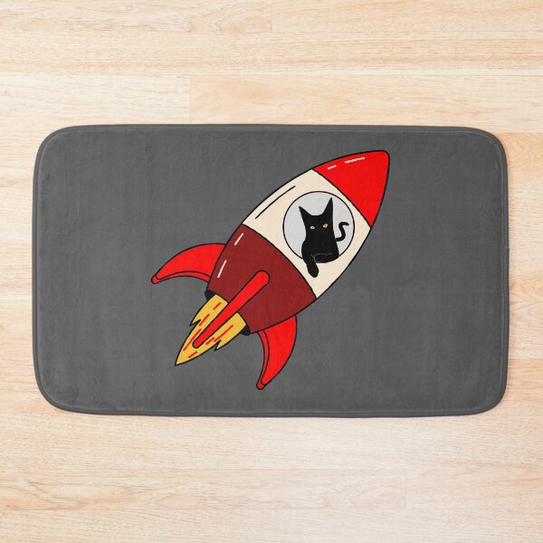 Item preview, Black Cat Looks Out The Window Of A Red Rocket designed and sold by Coffee Lifestyle.
