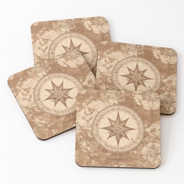 Item preview, Ancient maps and compass designed and sold by CoolPixels.
