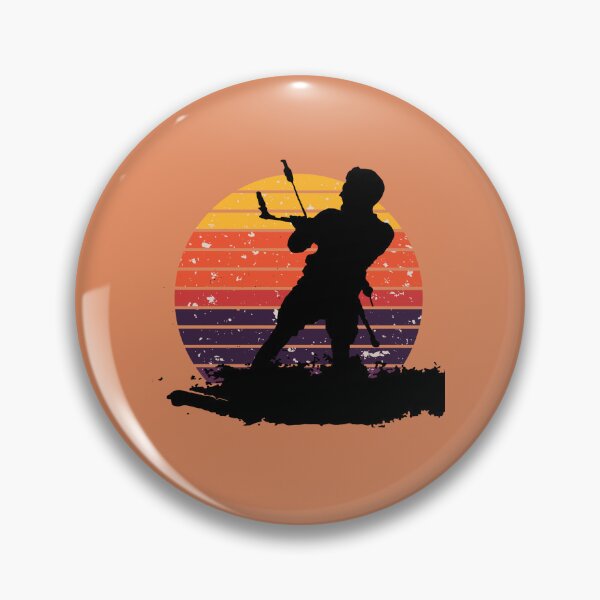 Item preview, Kitesurfing Enthusiast Riding A Wave Silhouette Retro Sunset designed and sold by taiche.