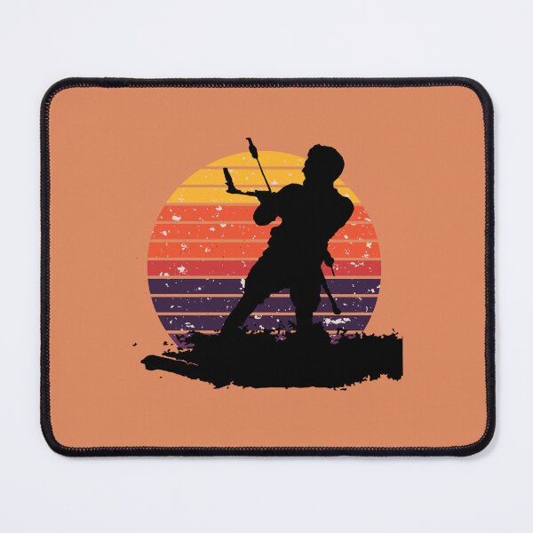 Item preview, Kitesurfing Enthusiast Riding A Wave Silhouette Retro Sunset designed and sold by taiche.
