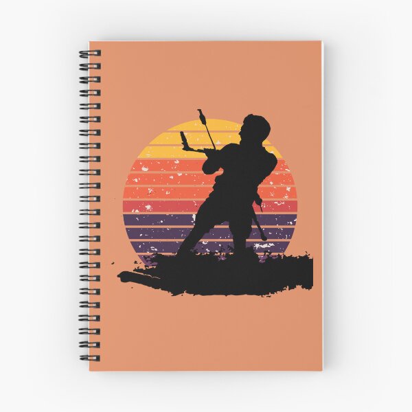 Item preview, Kitesurfing Enthusiast Riding A Wave Silhouette Retro Sunset designed and sold by taiche.
