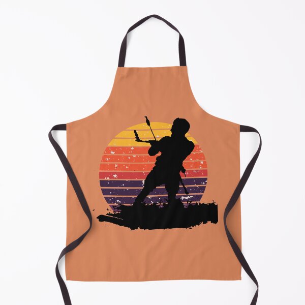 Item preview, Kitesurfing Enthusiast Riding A Wave Silhouette Retro Sunset designed and sold by taiche.