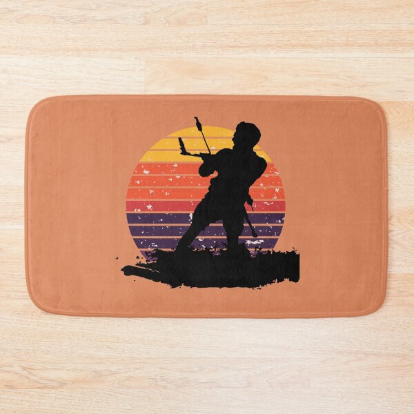 Item preview, Kitesurfing Enthusiast Riding A Wave Silhouette Retro Sunset designed and sold by taiche.
