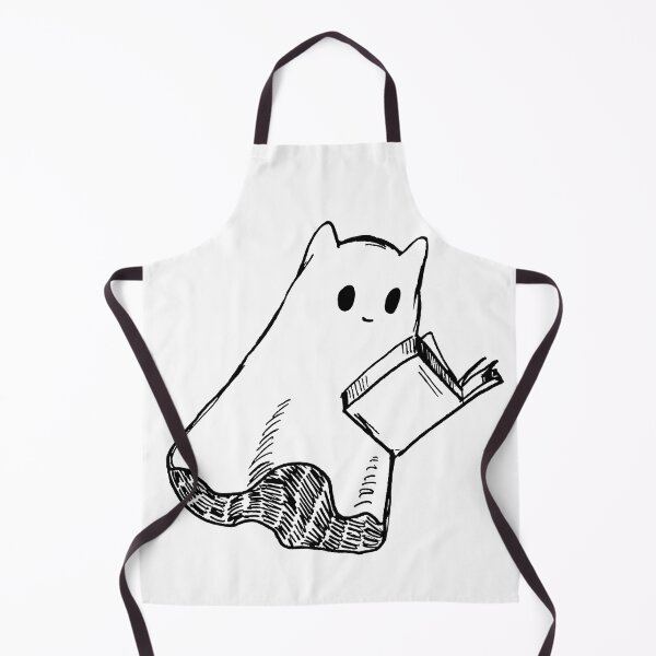 Item preview, Phantom kitty bookworm - Cat ghost lineart designed and sold by EmeraldeaArt.