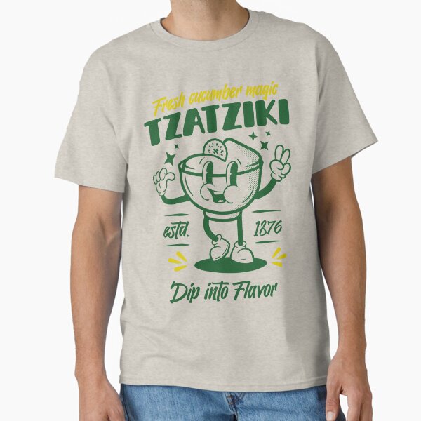 Item preview, Greek Tzatziki Retro Mascot Tshirt designed and sold by GreekTs.