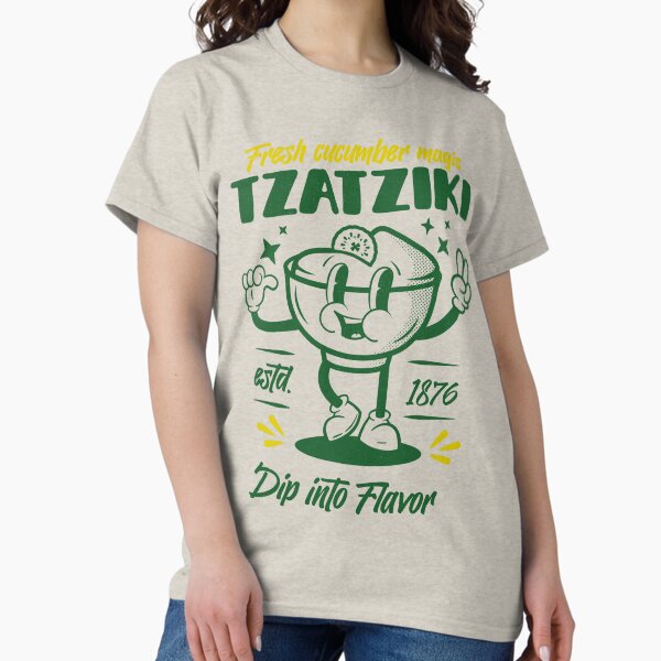 Item preview, Greek Tzatziki Retro Mascot Tshirt designed and sold by GreekTs.