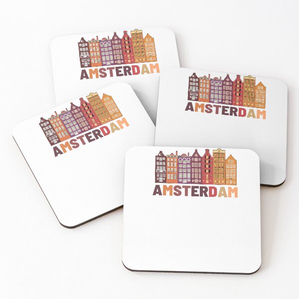 Artikelvorschau, Amsterdamer Stadtillustration bunt entworfen und verkauft von DeluxBee.