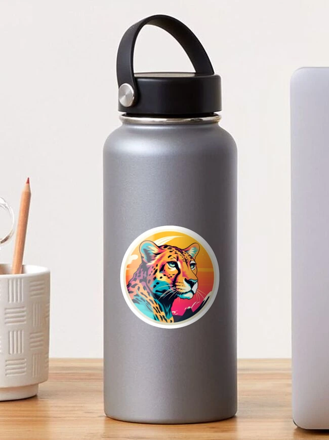 Imagen 1 de 3, Pegatina con la obra Pop Art Cheetah, diseñada y vendida por RiffraffDesigns.