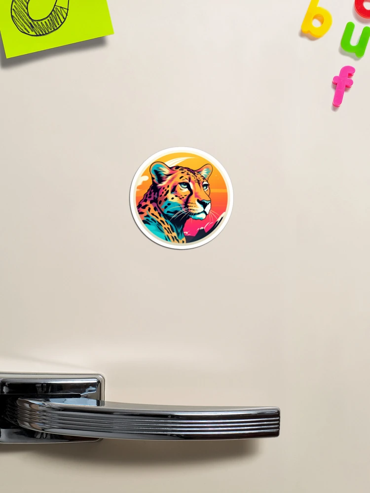 Thumbnail 1 von 3, Magnet, Pop Art Cheetah designt und verkauft von RiffraffDesigns.