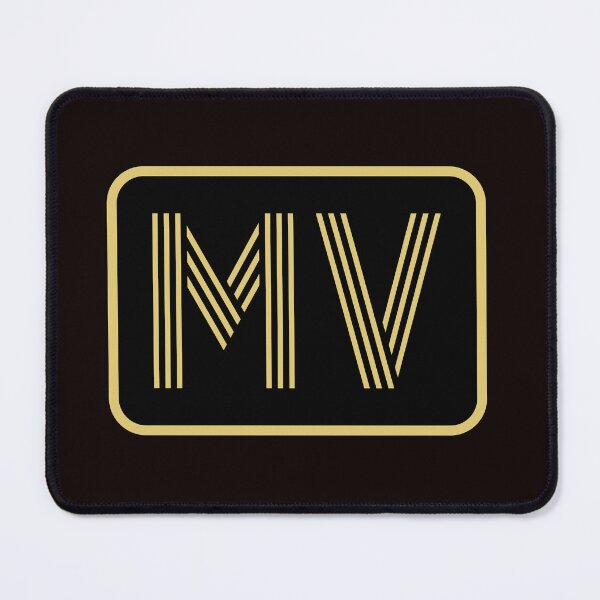 Artikelvorschau, MV-Initialen goldene geometrische Buchstaben entworfen und verkauft von Jeallan Designs.