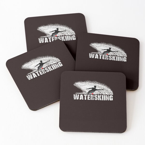 Item preview, Slalom waterskier silhouetted against spray designed and sold by MISTYSON.