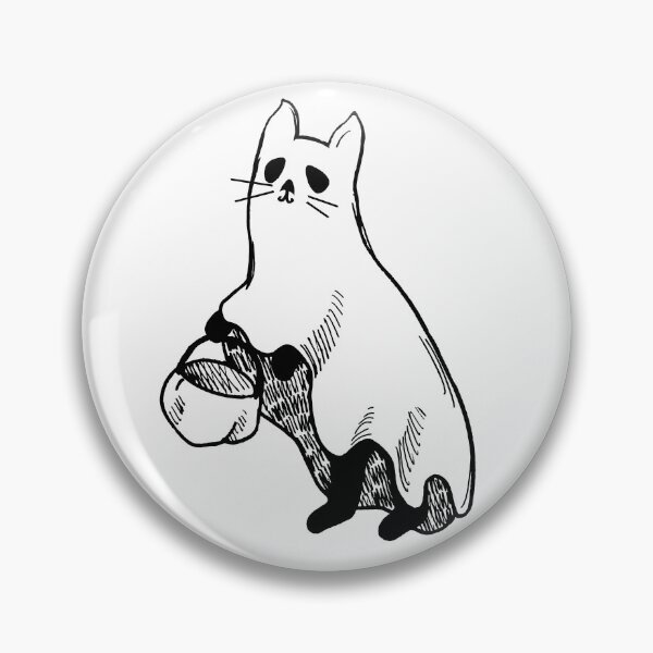 Item preview, Ghostly Kitty Lantern Bearer - Cat ghost lineart designed and sold by EmeraldeaArt.