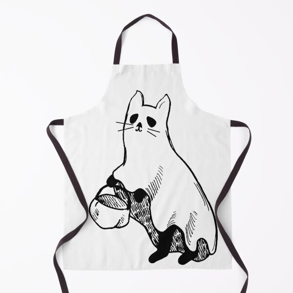 Item preview, Ghostly Kitty Lantern Bearer - Cat ghost lineart designed and sold by EmeraldeaArt.