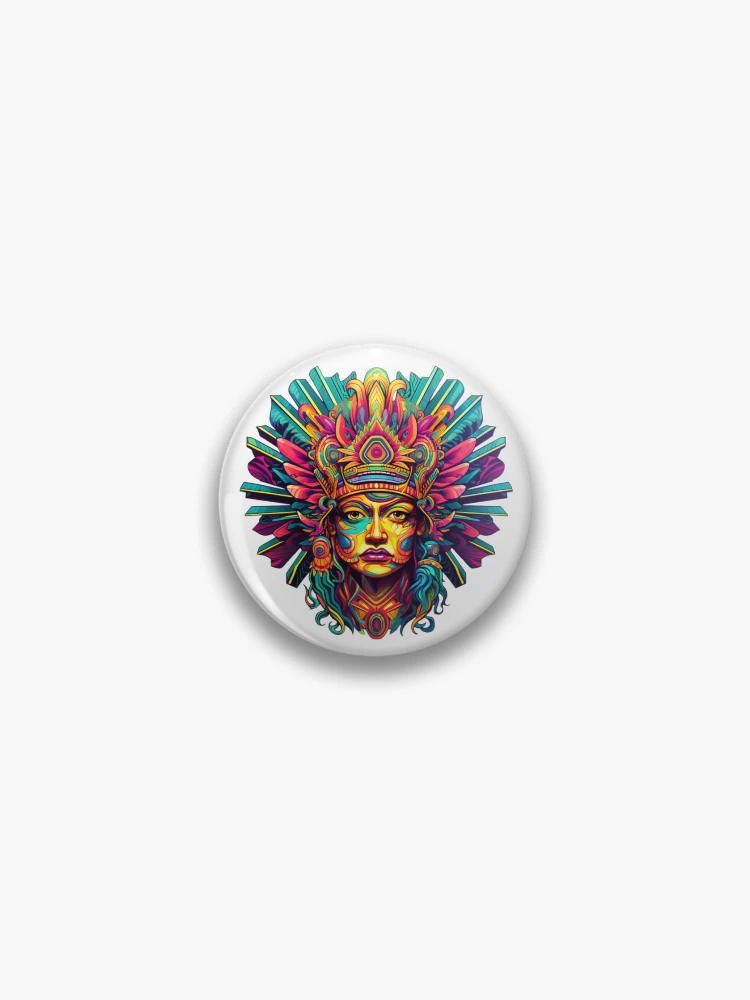 Thumbnail 1 of 3, Pin, Acid Aztec designed and sold by RiffraffDesigns.