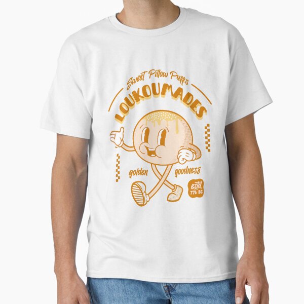 Item preview, Greek Loukoumades Beignets Donut Retro Mascot Tshirt designed and sold by GreekTs.