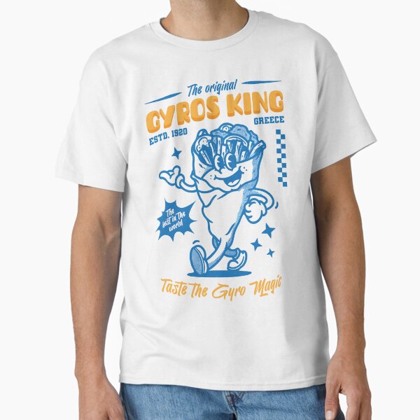 Artikel-Vorschau von Griechisches Gyros-Retro-Maskottchen-T-Shirt, designt und verkauft von GreekTs.