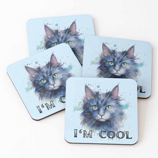 Item preview, I'm Cool as a Cat Watercolor design designed and sold by GracefulGems.