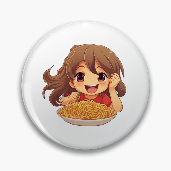 Item preview, Chica positiva sonriente comiendo espaguetis designed and sold by SmileshareShop.