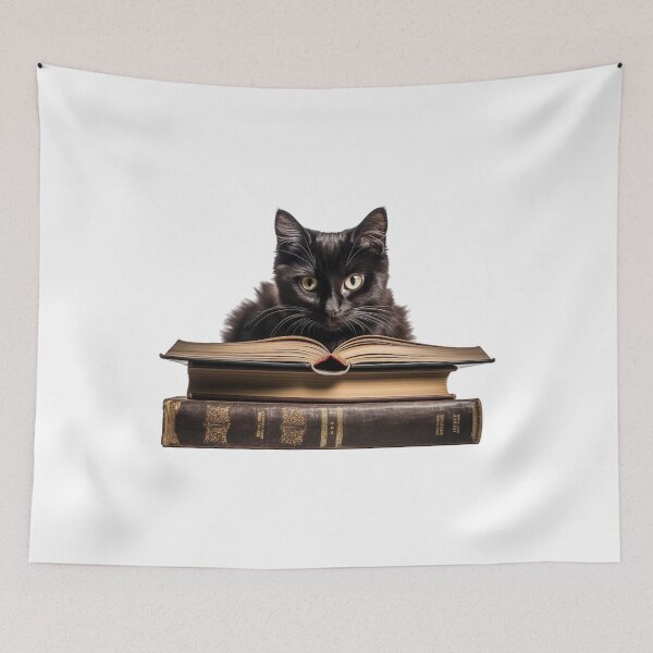Item preview, Cat and books designed and sold by Mateusz Majcherek.