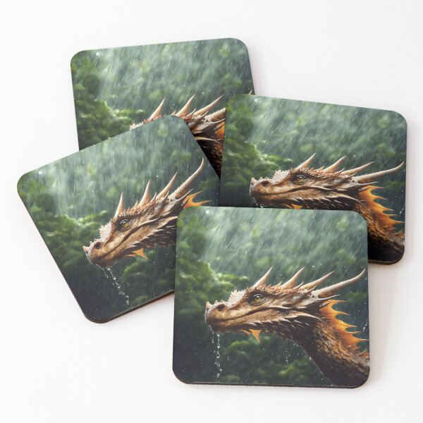 Item preview, Bronze Majestic Dragon in a Rainy Forest designed and sold by LiveDesigner.