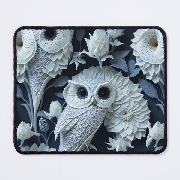 Item preview, Whispers of Illusion: Enigmatic Owls in Opulent Moonflower Tapestry designed and sold by AmazingLab.