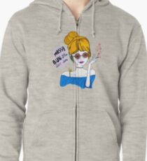 Messy Bun And Getting Stuff Done WOman Hair Quotes Zipped Hoodie