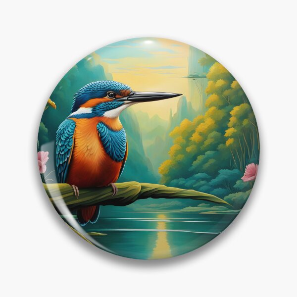 Item preview, Common Kingfisher Bird in an Art Nouveau Style designed and sold by RandomJunction.