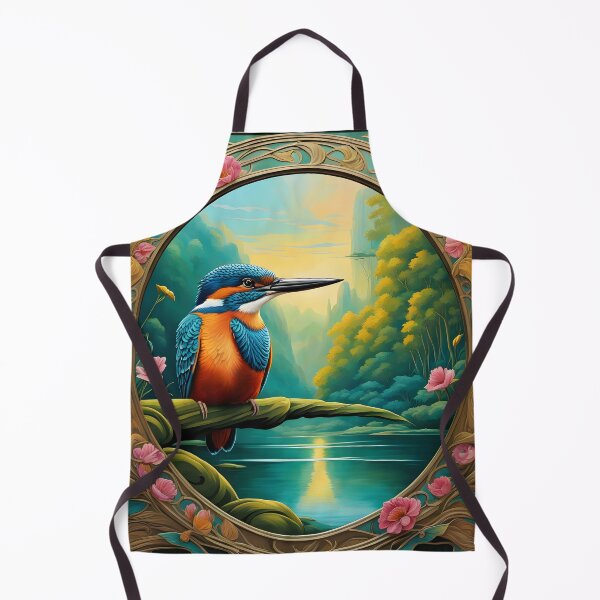 Item preview, Common Kingfisher Bird in an Art Nouveau Style designed and sold by RandomJunction.