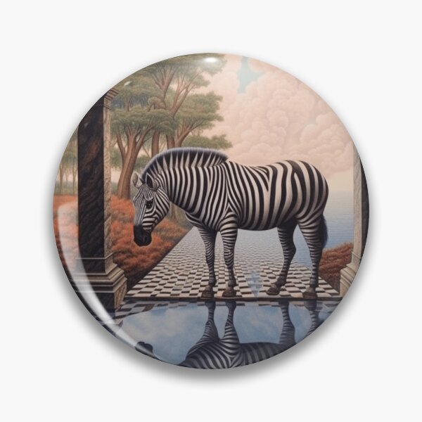 Item preview, Zebra's Reflection: Illusion on Checkerboard designed and sold by EVA4designs.