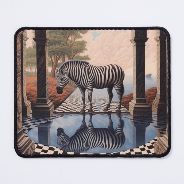 Item preview, Zebra's Reflection: Illusion on Checkerboard designed and sold by EVA4designs.