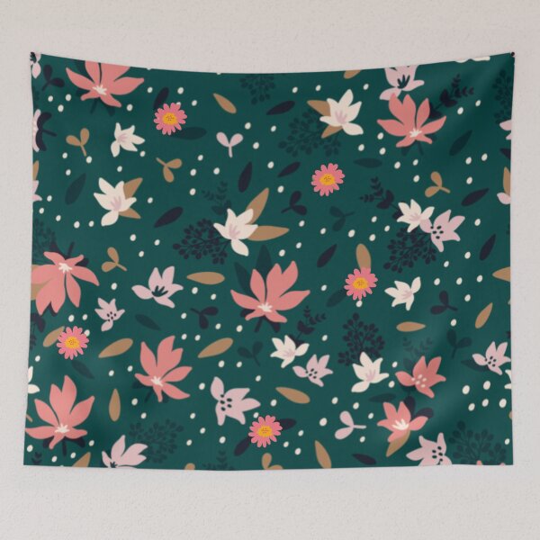 Item preview, Dark Green With Autumn leaves Miniature Petals & Leaves designed and sold by ProGallery.