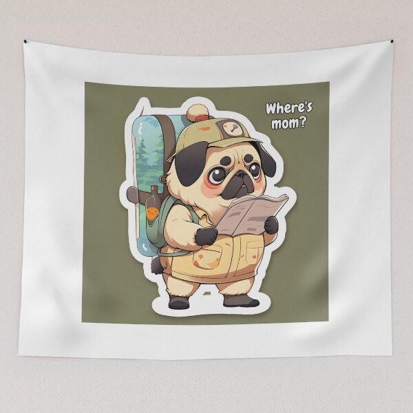 Item preview, Pug dog hiking designed and sold by PUG70.