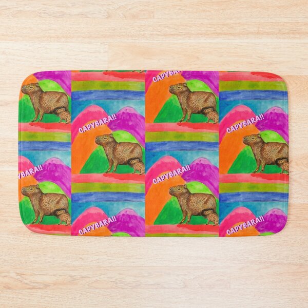 Item preview, Capybaras colorful gouache painting  designed and sold by altairaleon.
