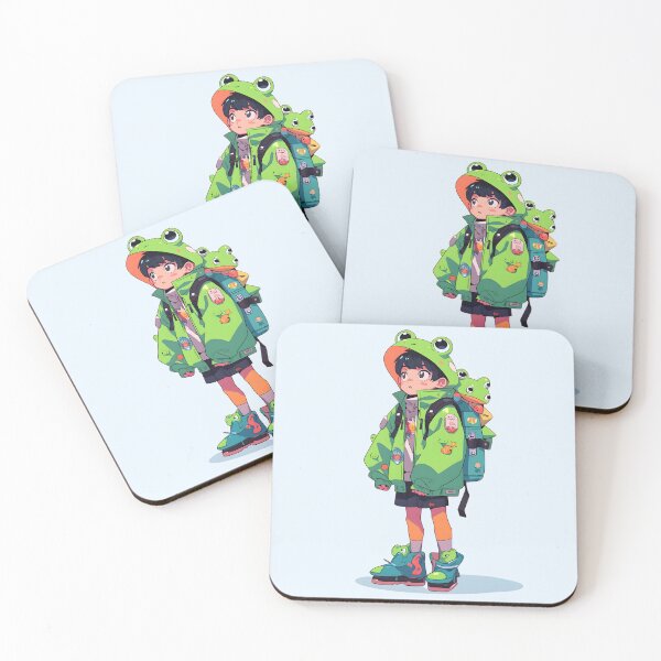 Item preview, Kawaii Frog Anime School Boy designed and sold by RibbitFans101.