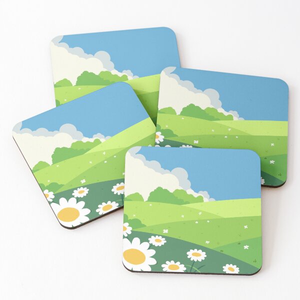 Item preview, grassland clear sky white flowers designed and sold by D- Day.