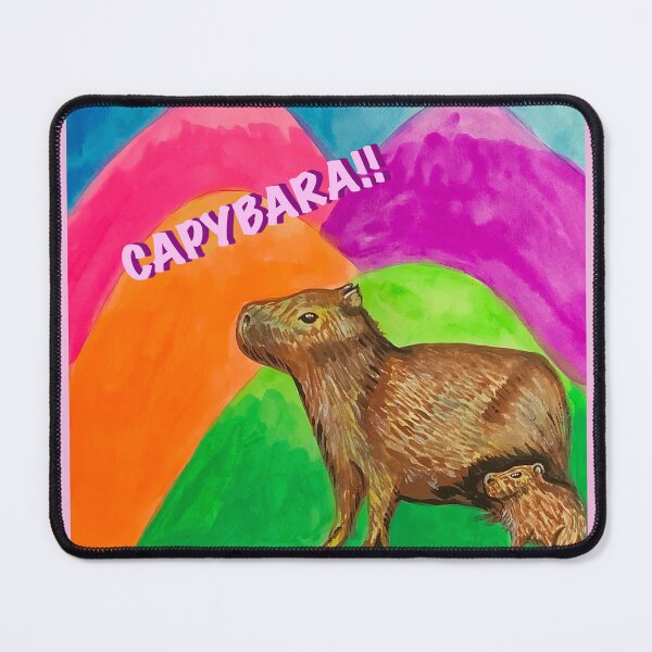 Item preview, Capybaras colorful gouache painting  designed and sold by altairaleon.