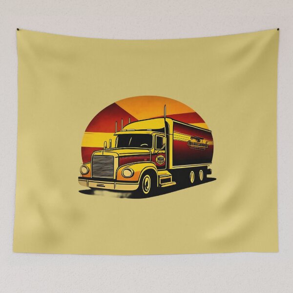 Item preview, Retro Highway Sunset Gift for Truck Driver designed and sold by AITeeGenius.