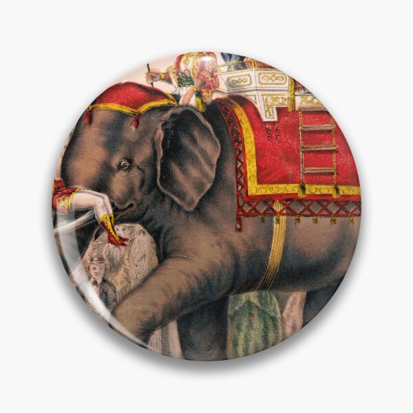 Item preview, STK501942A-Vintage print of men performing a circus act with an elephant.  designed and sold by StocktrekImages.