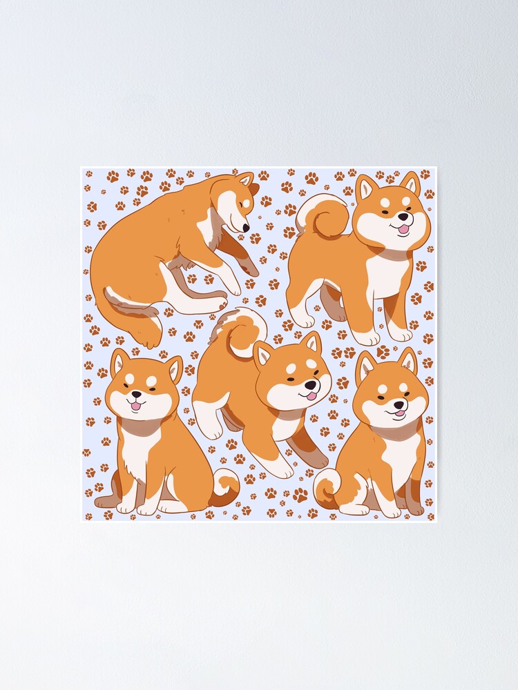 Cute shiba inu dog pattern Poster for Sale by Yaragold Redbubble - Main Image