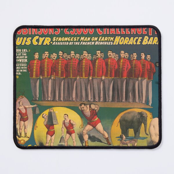 Item preview, STK501946A-Vintage circus poster showing strongmen lifting weights. designed and sold by StocktrekImages.