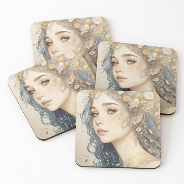 Item preview, FACIAL PORTRATE OF A BEAUTIFUL MERMAID PRINCESS designed and sold by INKVERSEIO.