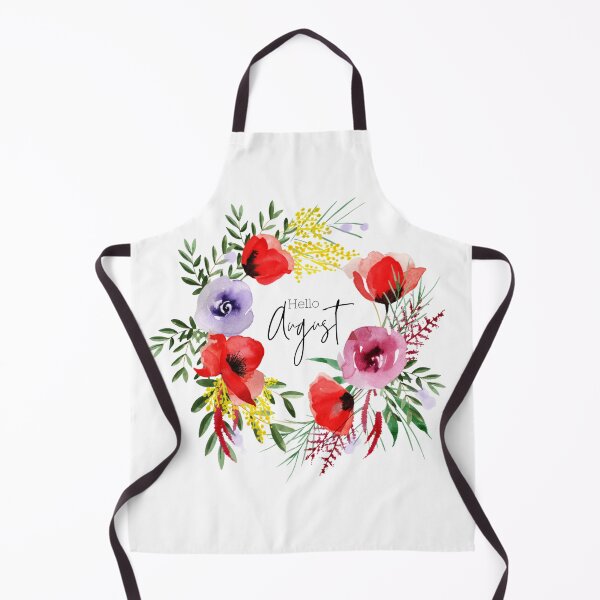 Item preview, Hello August Floral Wreath Watercolor  designed and sold by Dearmoonstudio.