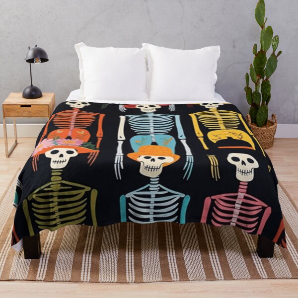 Item preview, Skeletons in Color: Wearing Fashionable Hats For Halloween designed and sold by Lovegrass Prints.