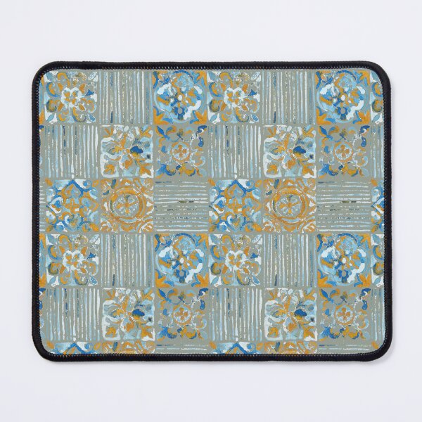Item preview, Azulejos modern colors rusty designed and sold by Alessandro Remo Mazzoni Remotextiles.