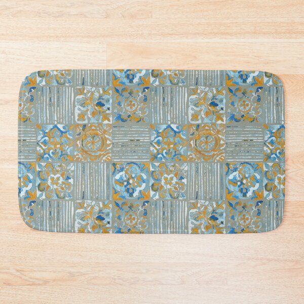 Item preview, Azulejos modern colors rusty designed and sold by Alessandro Remo Mazzoni Remotextiles.