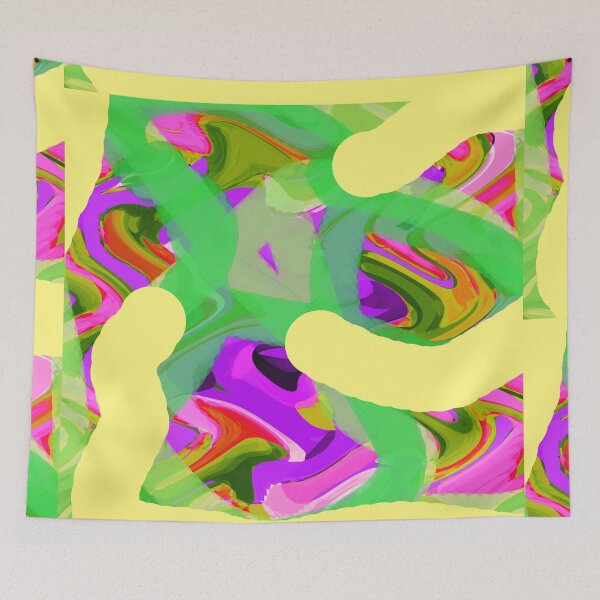 Item preview, Abstract art in green and yellow  designed and sold by Maccoticspace.