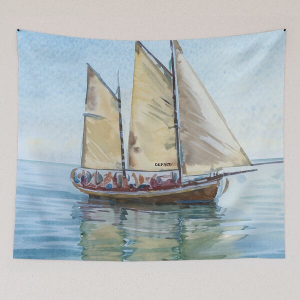 Item preview, Watercolor of a Sailboat Out to Sea - dePace' designed and sold by mrpropcake.