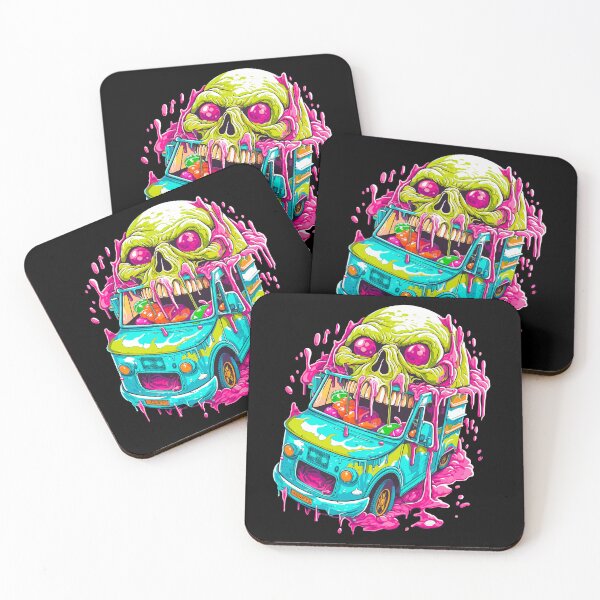 Item preview, Skull melting ice cream truck designed and sold by Deez Direct.