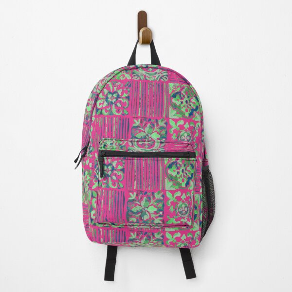 Item preview, Azulejos modern colors magenta pink designed and sold by Alessandro Remo Mazzoni Remotextiles.