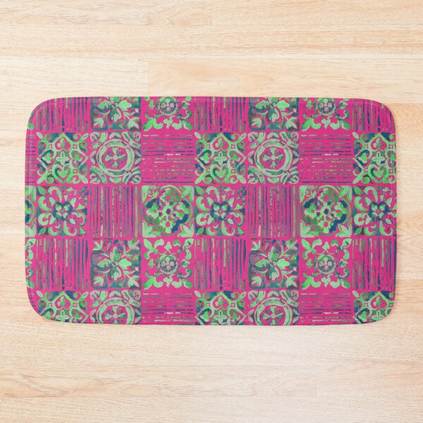 Item preview, Azulejos modern colors magenta pink designed and sold by Alessandro Remo Mazzoni Remotextiles.